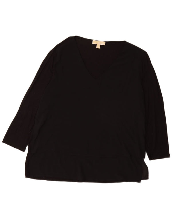 MICHAEL KORS Damen Top 3/4 Ärmel UK 18 XL Schwarz Synthetik