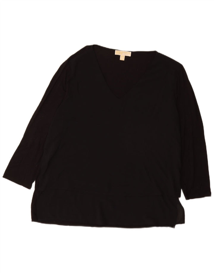 MICHAEL KORS Damen Top 3/4 Ärmel UK 18 XL Schwarz Synthetik