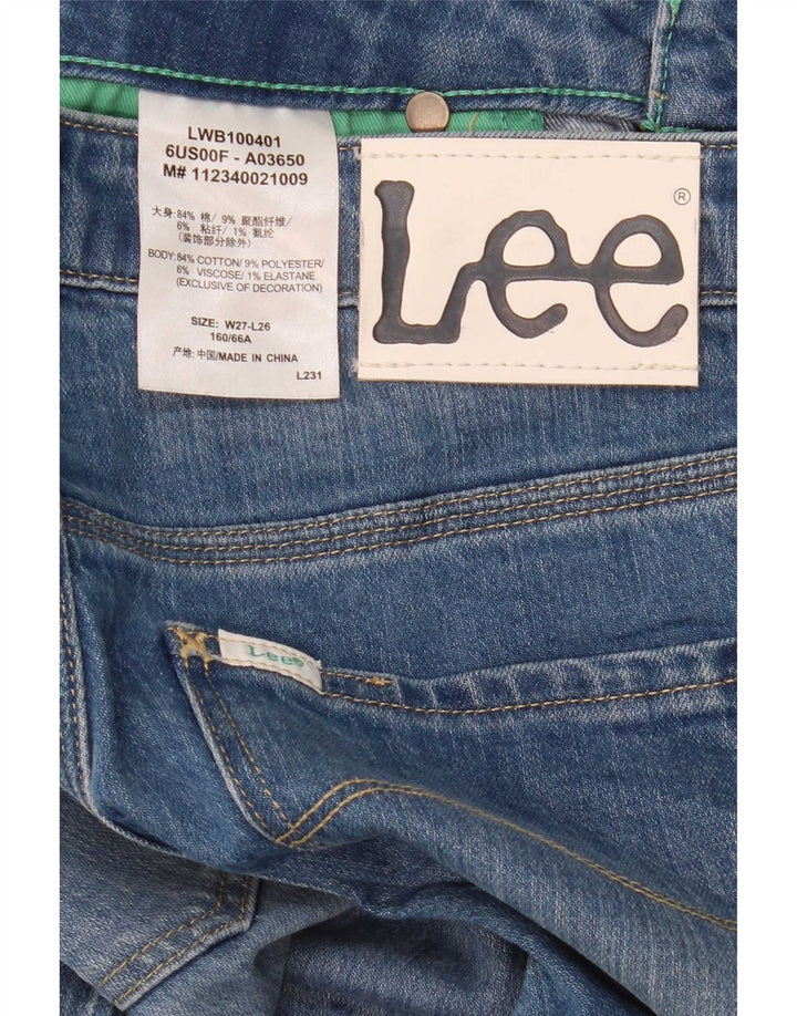 Lee Damen Distressed Slim Jeans W27 L26 Blaue Baumwolle