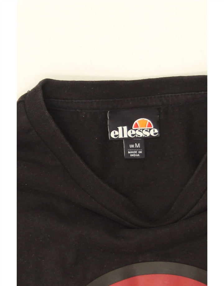 Ellesse Herren Grafik T-Shirt Top Medium Schwarz