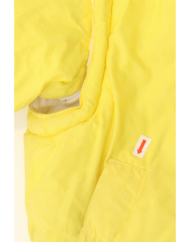MC ROSS Womens Hooded Padded Jacket IT 42 Medium Yellow Colourblock Vintage MC Ross and Second-Hand MC Ross from Messina Hembry 