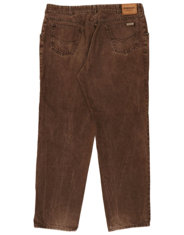 Pioneer Herren Tapered Jeans W40 L34 Braune Baumwolle