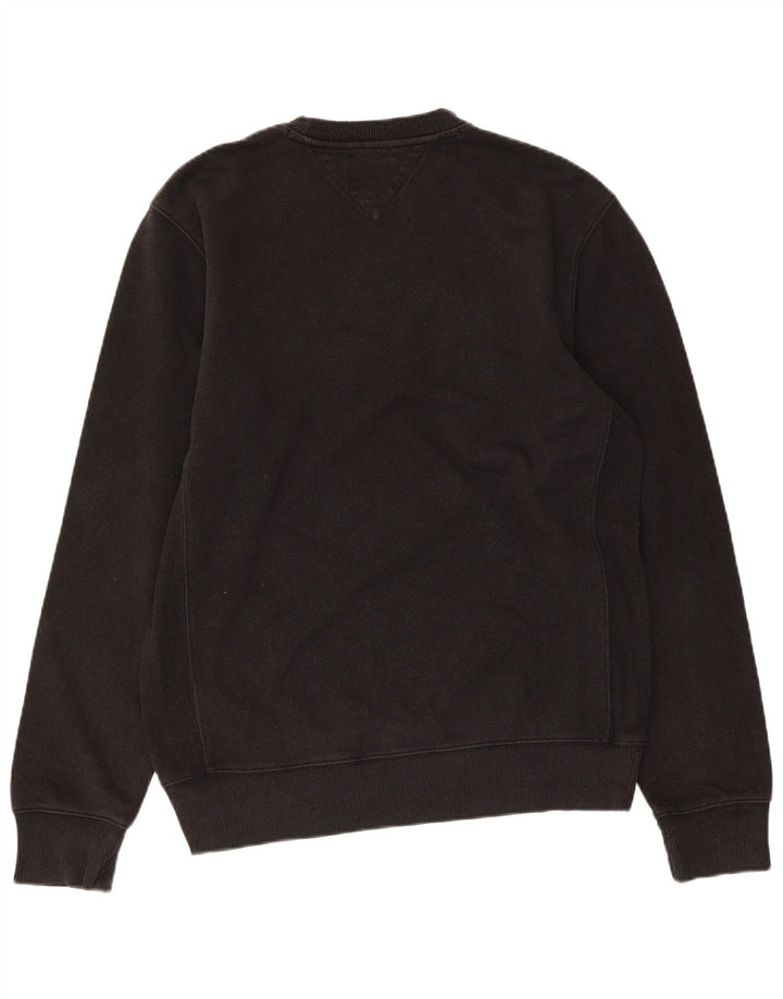 TOMMY HILFIGER Mens Graphic Sweatshirt Jumper Small Black Cotton