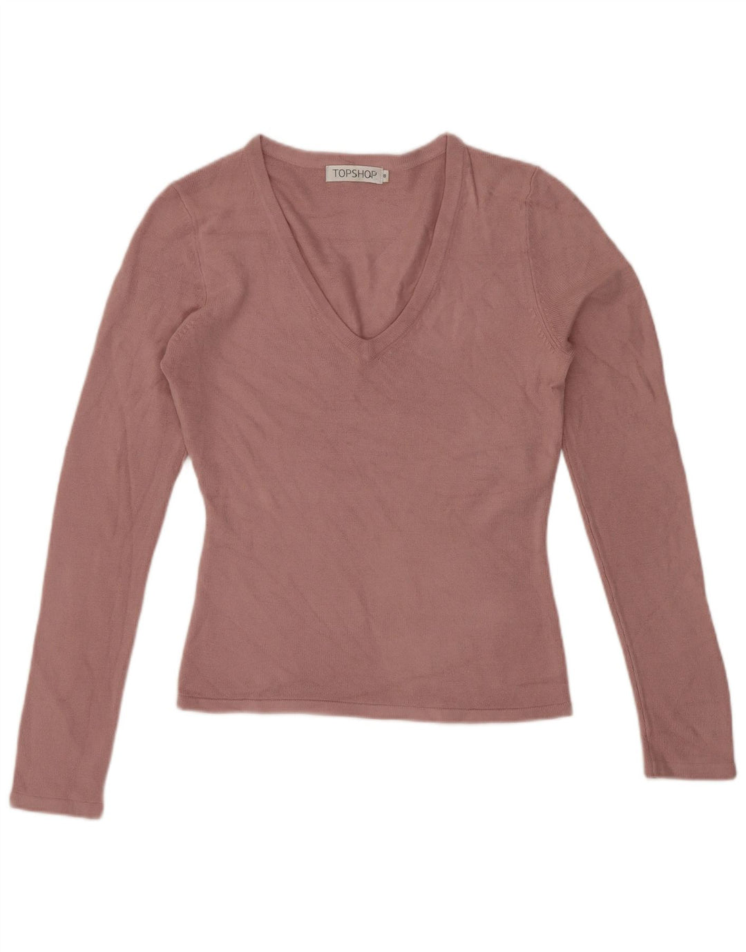 Topshop Damen Top Langarm UK 8 Small Rosa Acryl