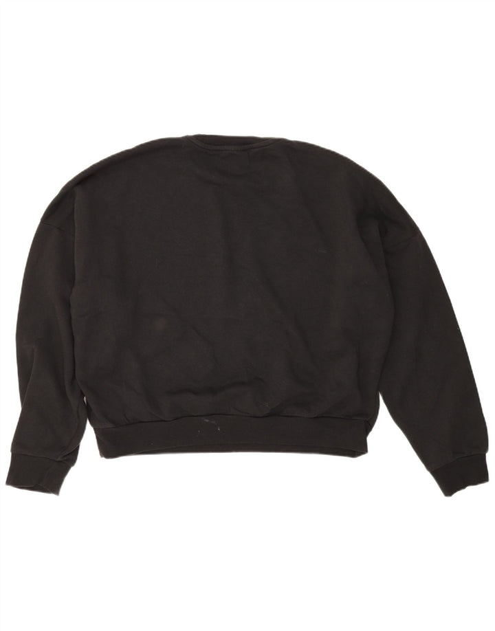 Adidas Damen Crop Oversized Sweatshirt Pullover UK 12/14 Mittelschwarze Baumwolle