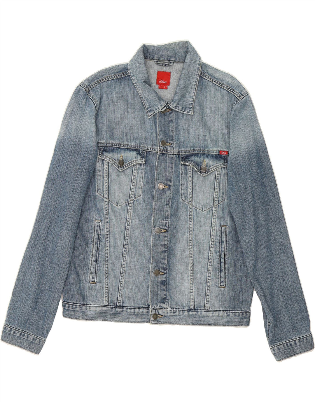 S.OLIVER Mens Denim Jacket UK 38 Medium Blue Cotton Vintage S.Oliver and Second-Hand S.Oliver from Messina Hembry 