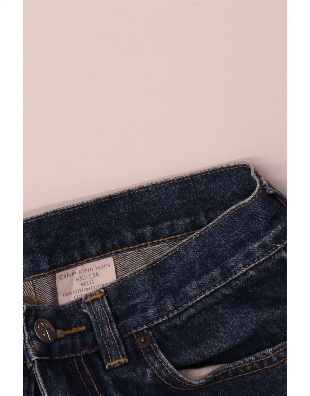 Calvin Klein Damen Jeansshorts W30 mittelblaue Baumwolle