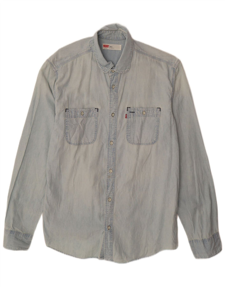 Levi's Herren-Jeanshemd mit Standard-Passform, groß, aus blauer Baumwolle