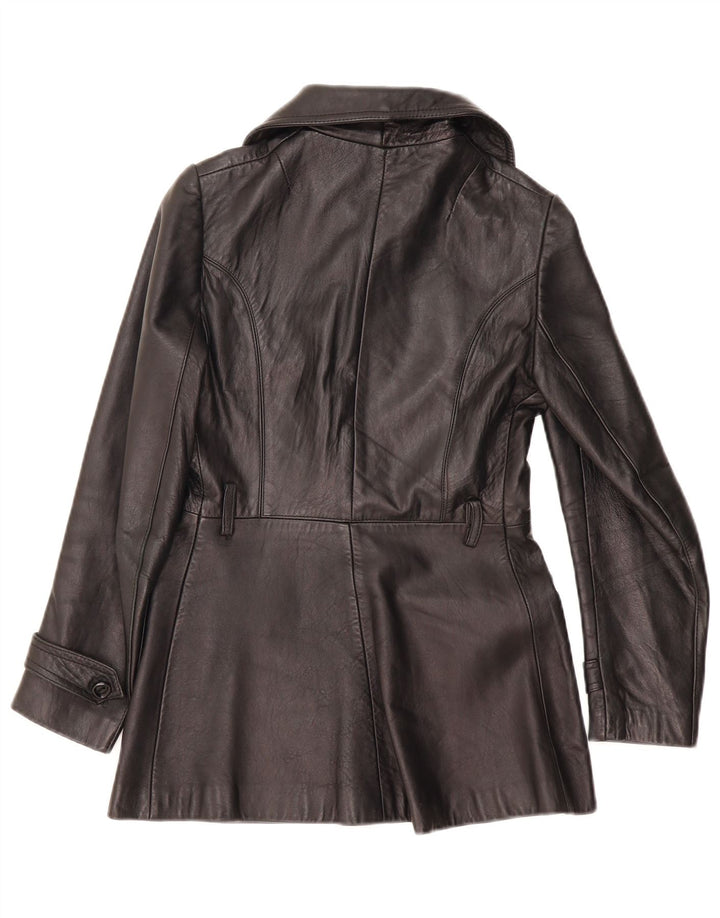 Vintage Damen Lederjacke UK 8 Small Schwarz