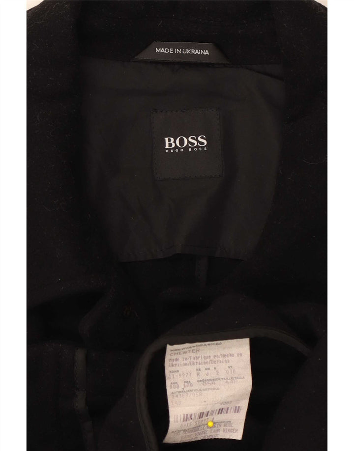 Hugo Boss Herren Utility-Jacke EU 54 2XL Schwarze Wolle
