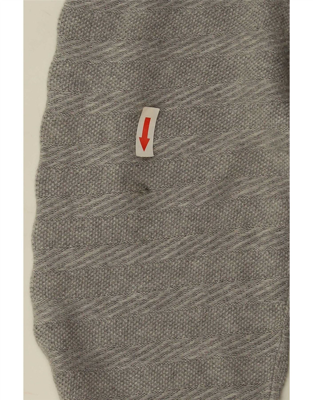 Massimo Dutti Herren-Pullover mit Knopfkragen, XL, grau gestreift, Baumwolle