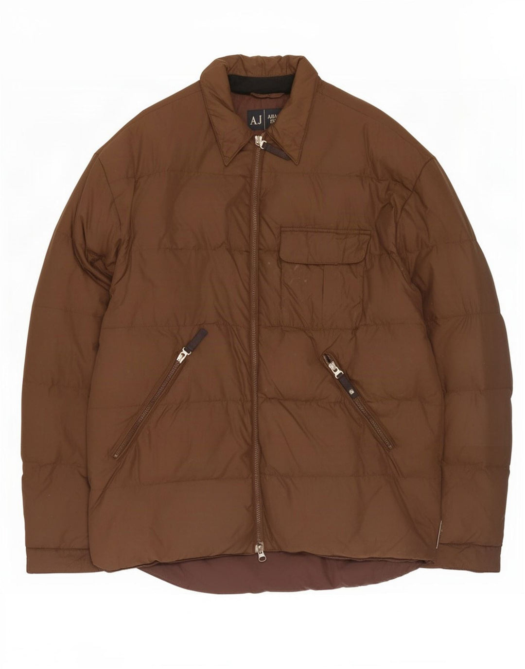 Armani Herren Wattierte Jacke UK 44 2XL Braunes Polyamid