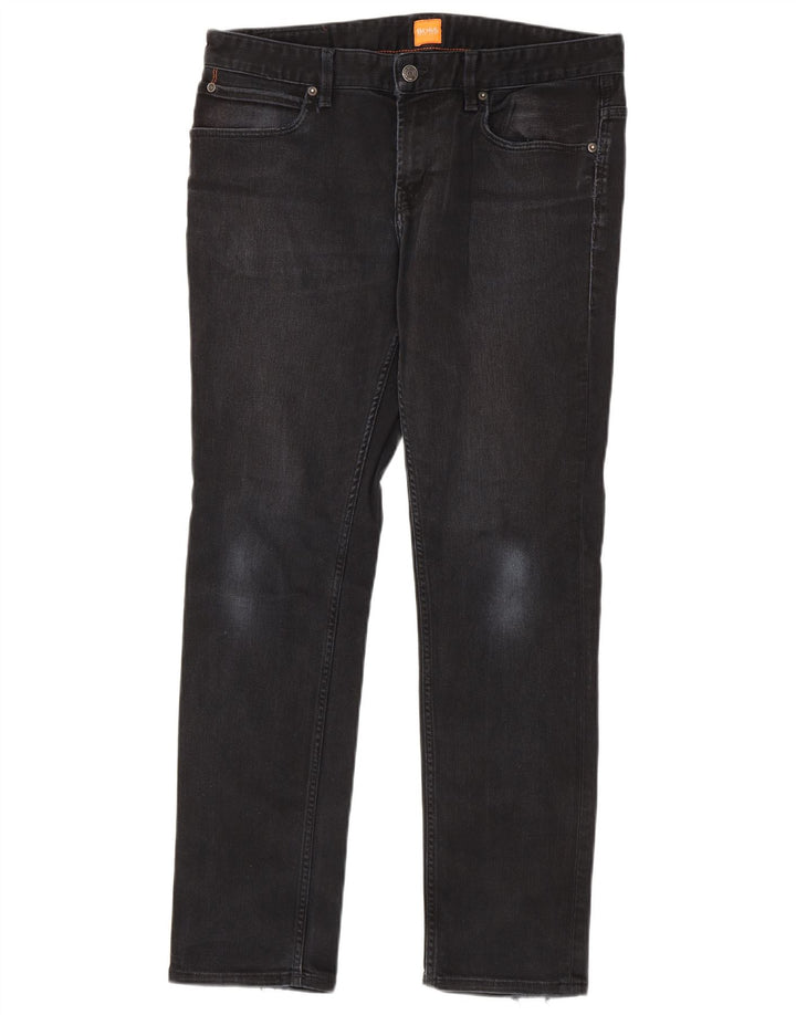 Hugo Boss Herren Slim Jeans W34 L32 Schwarze Baumwolle