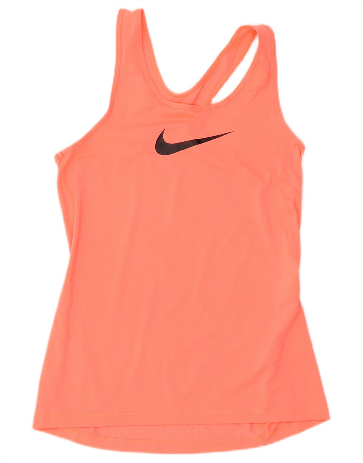 Nike Damen Dri Fit Grafik-Weste-Oberteil UK 12 Mittelrosa Polyester