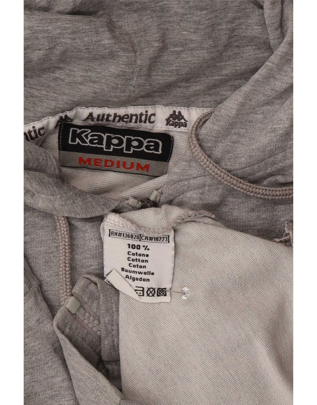 Kappa Herren-Kapuzenpullover mit Reißverschluss, mittelgraue Baumwolle