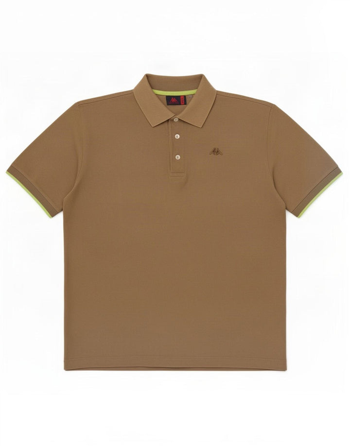 Kappa Herren-Poloshirt, groß, Khaki, Baumwolle