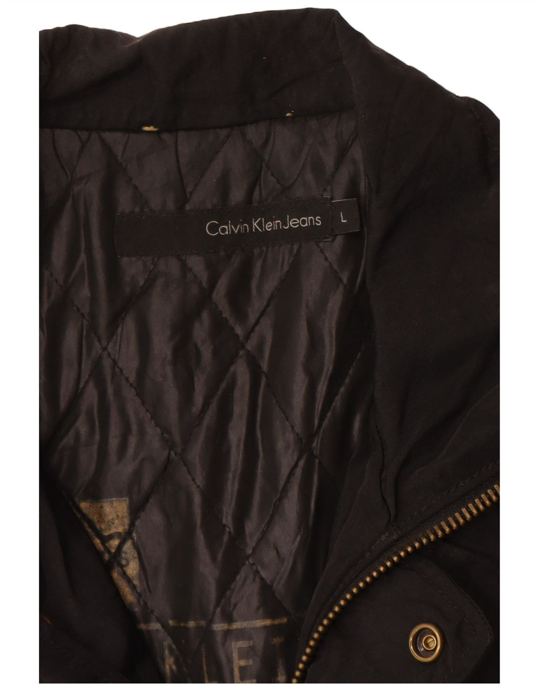 Calvin Klein Jeans Herren Militärjacke UK 40 Large Schwarz Nylon