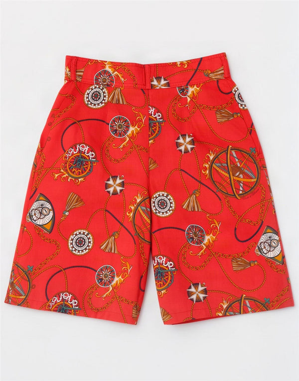 Conte of Florence Chino-Shorts mit abstraktem Muster für Damen IT 42 Medium W27 Rot