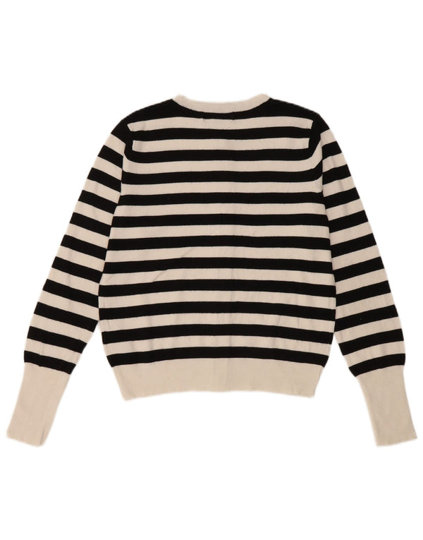 Marks & Spencer Damen-Cardigan-Pullover UK 8 Small Schwarz gestreifte Viskose