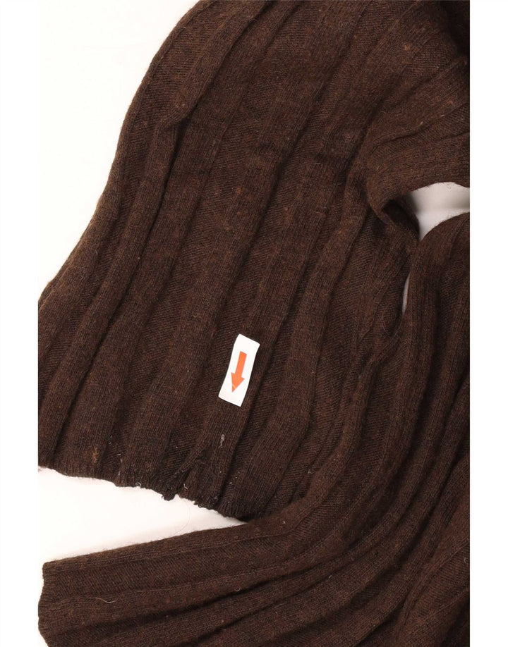 Zara Damen-Pullover, übergroß, Rundhalsausschnitt, Gr. 14, Mittelbraun, Polyamid