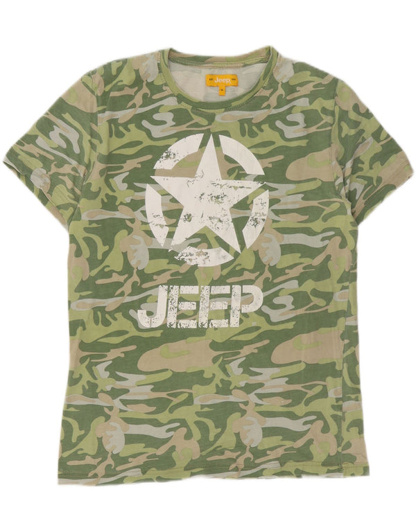 Jeep Herren-T-Shirt mit Grafik, XL, grüne Tarnung