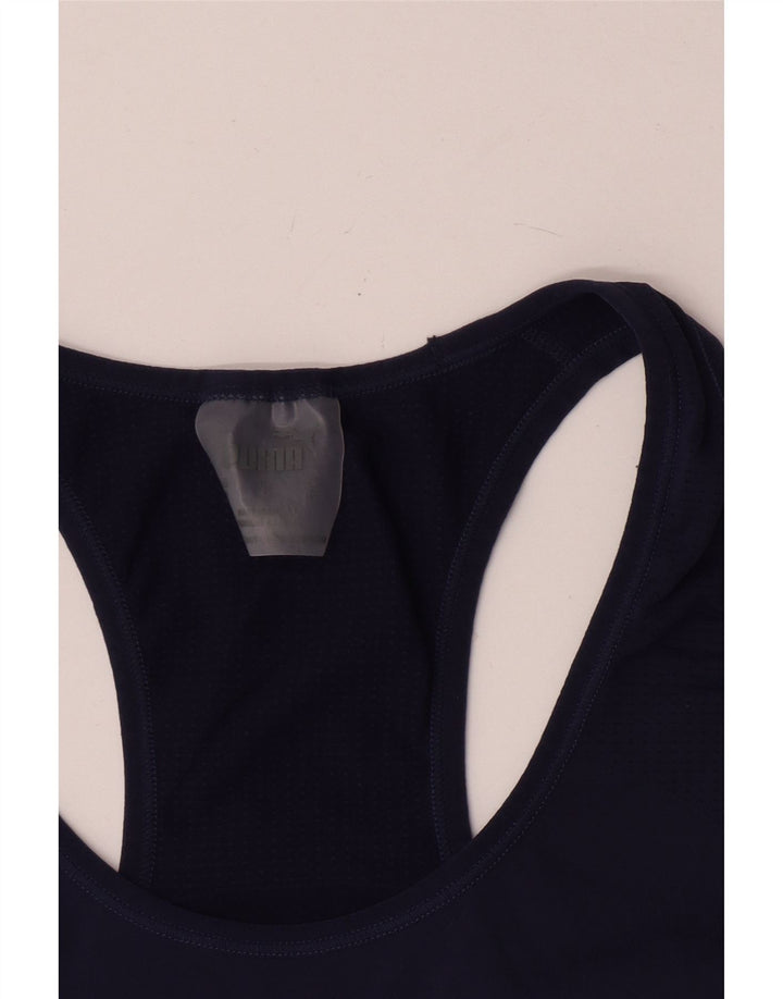 Puma Damen Crop Vest Top UK 12 Medium Marineblau