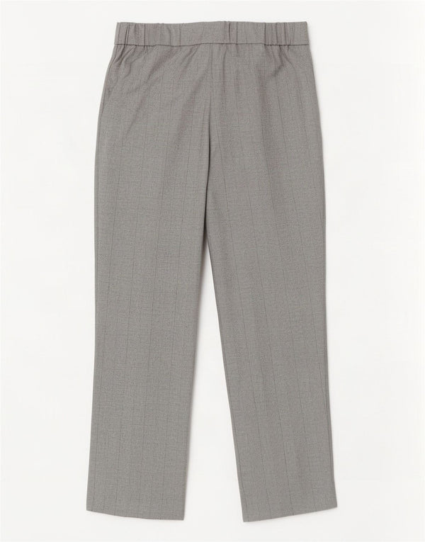 Marks & Spencer Damen-Hose mit kurzen Ärmeln, Gr. 10, Größe S, W28, L23, Grau, Nadelstreifen