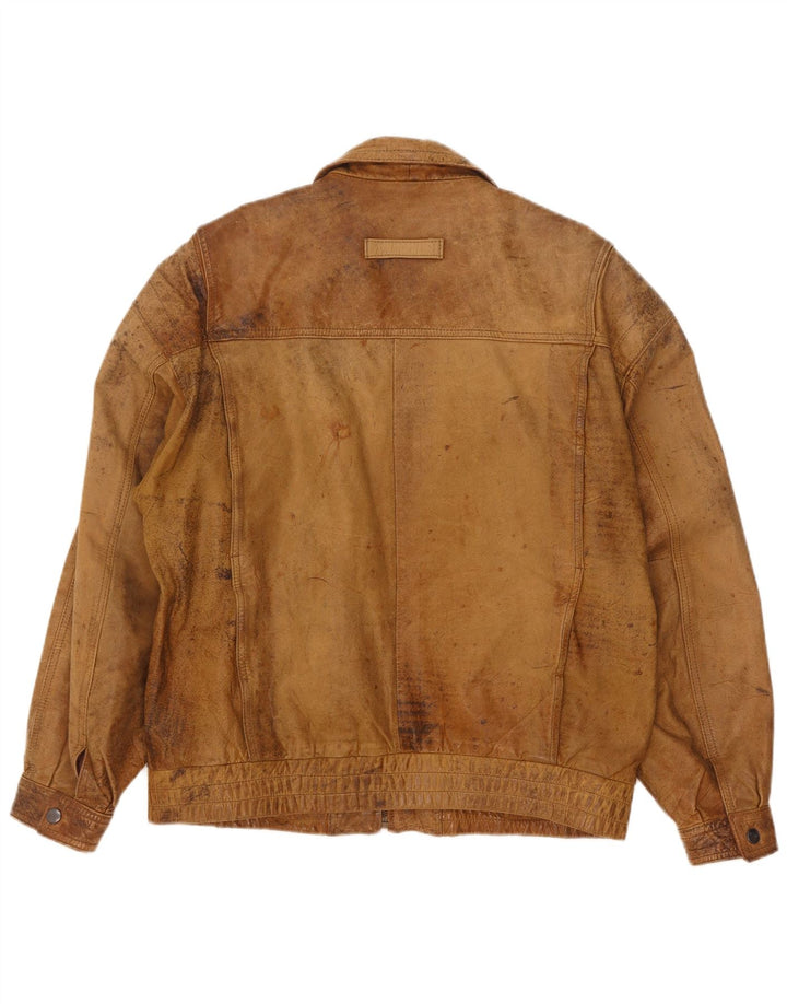 Vintage Herren Lederjacke UK 40 Large Beige