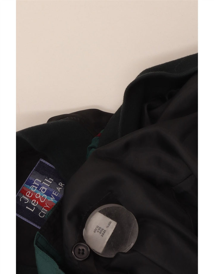 JEAN LEGALLI Herren Bomberjacke UK 42 XL Grüne Colourblock-Seide