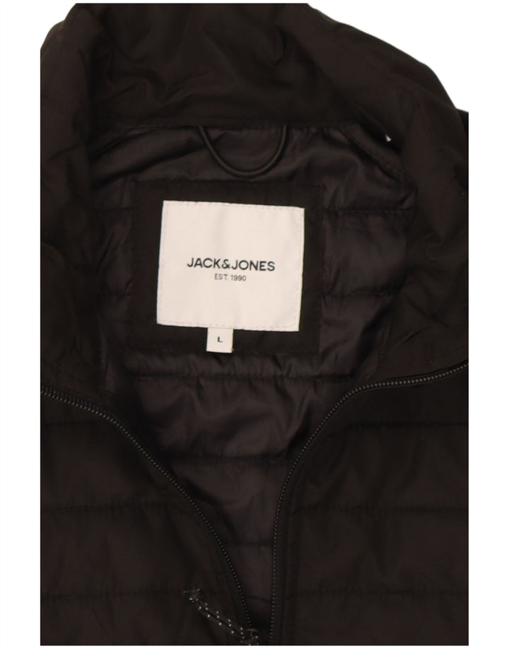 Jack & Jones Herren Wattierte Weste UK 40 Large Schwarz Colourblock Polyester
