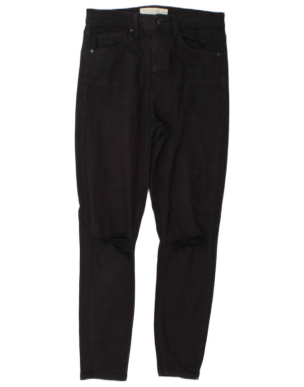 Topshop Damen Jamie Distressed Skinny Jeans W28 L26 Schwarz Polyester