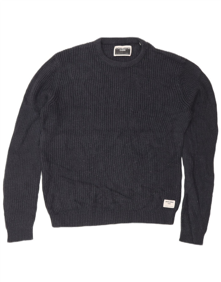 Jack & Jones Herren-Pullover mit Rundhalsausschnitt, Mittelblau, Acryl