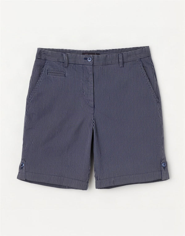 Marks & Spencer Damen Chinoshorts UK 12 Medium W30 Marineblauer Nadelstreifen