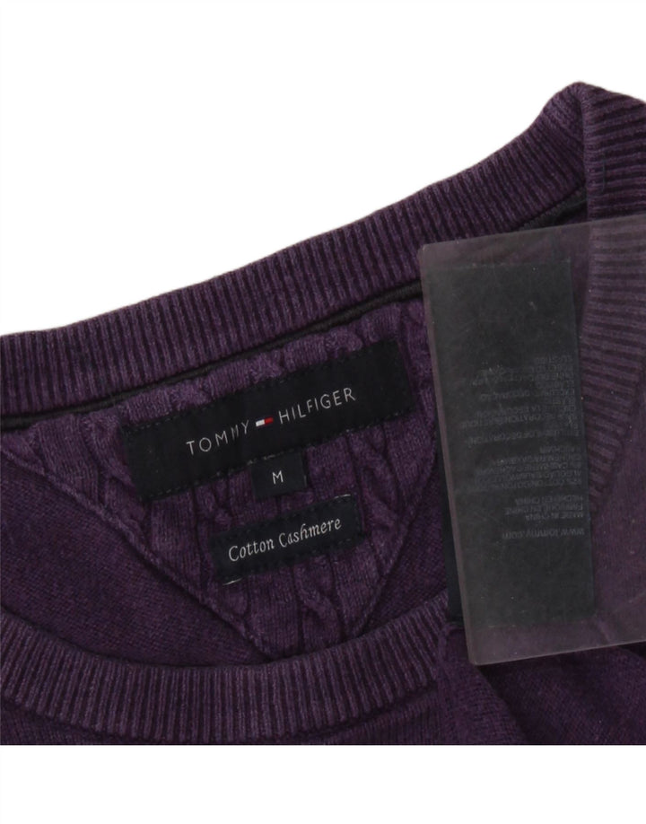 Tommy Hilfiger Herren-Pullover mit Rundhalsausschnitt, mittelviolette Baumwolle