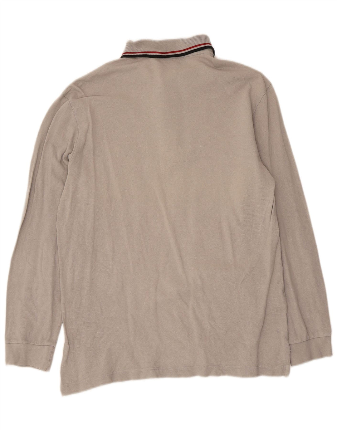 Fred Perry Herren-Langarm-Poloshirt, mittelgrau, Baumwolle, klassisch