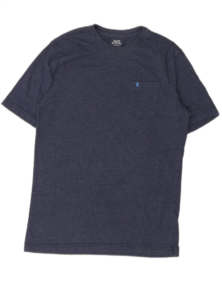 IZOD Mens Salt Water T-Shirt Top Medium Navy Blue Cotton