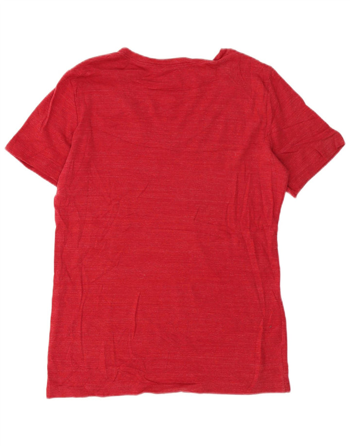 Eddie Bauer Damen T-Shirt Top UK 14 Große rote Baumwolle