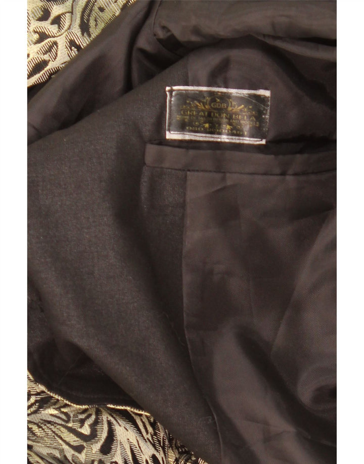 Vintage Herren 1 Knopf Blazer Jacke UK 38 Medium Gold Paisley