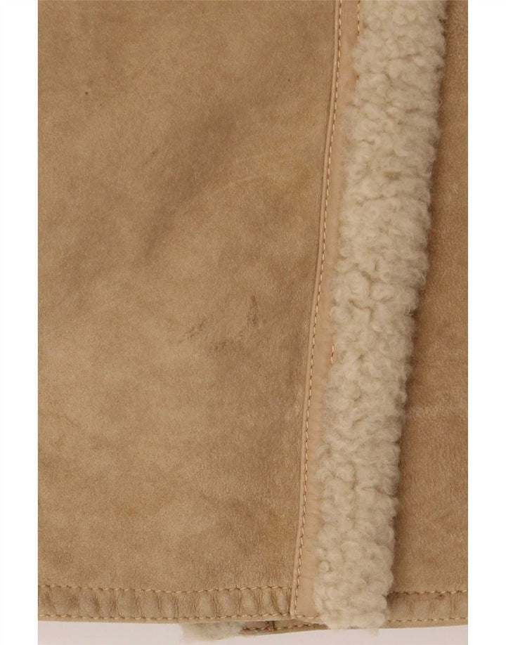 Cristiano Di Thiene Damen Lammfellmantel IT 44 Mittelbeige