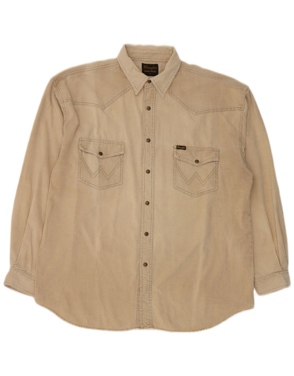 Wrangler Herren Cordhemd 2XL Beige Baumwolle