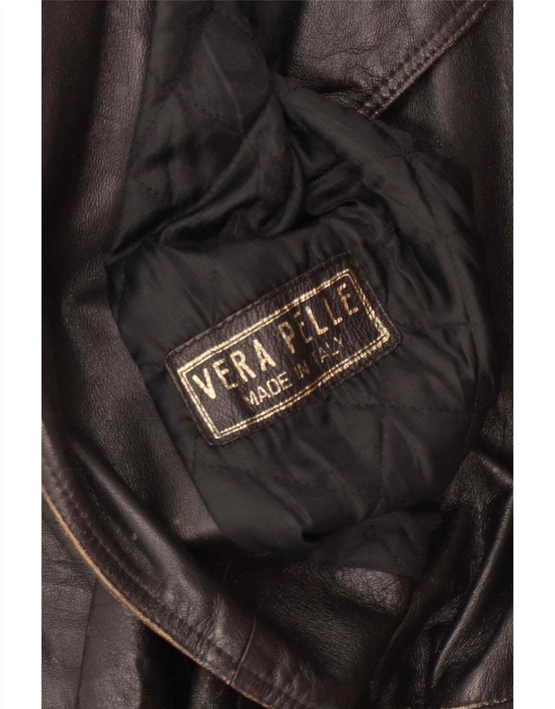 Vintage Damen 3/4 Ärmel Lederjacke IT 42 Mittelbraun