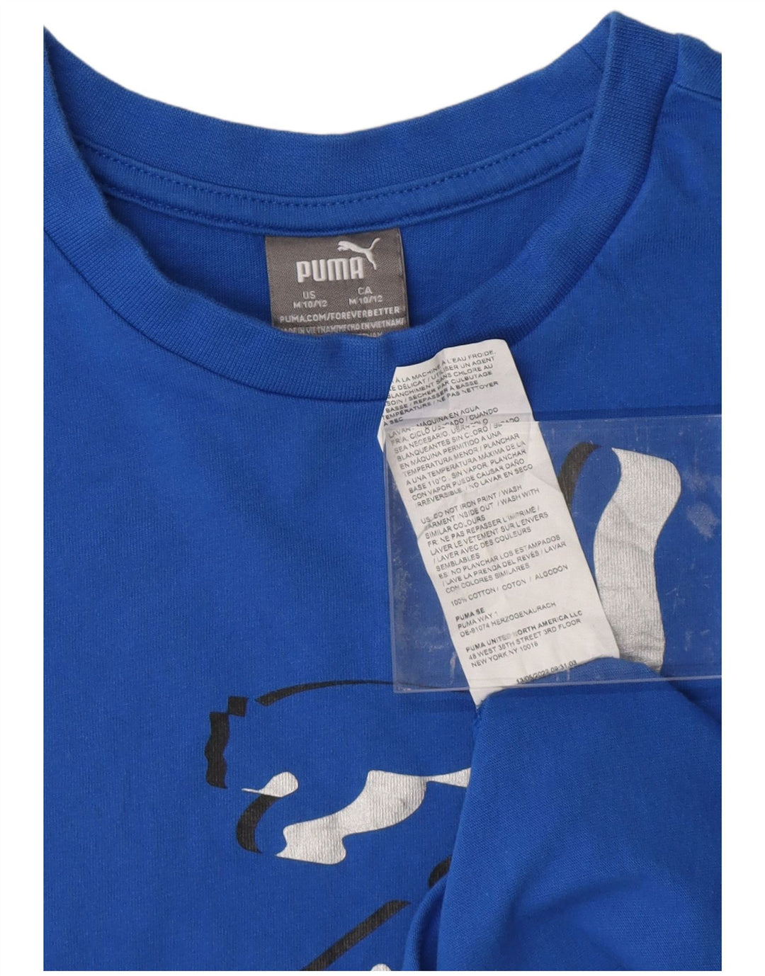 PUMA Jungen Graphic T-Shirt Top 10-11 Jahre mittelblaue Baumwolle