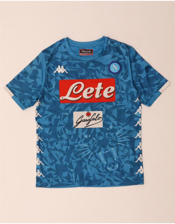 Kappa Napoli Grafik-T-Shirt für Jungen, 9–10 Jahre, blaues geometrisches Polyester