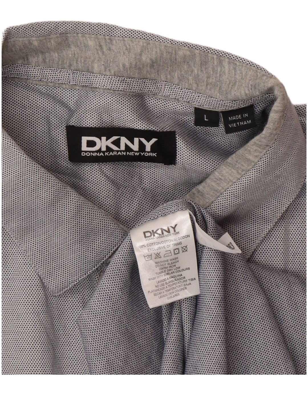 Dkny Herren-Hemd, groß, aus grauer Baumwolle
