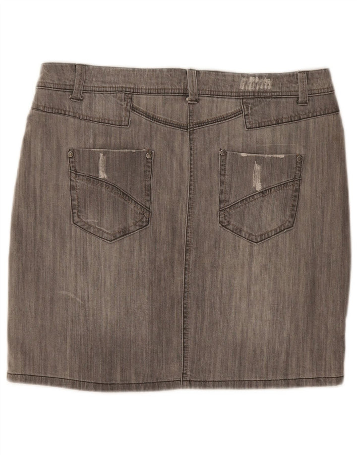 M&Co Damen Mini-Jeansrock UK 14 Large W34 Grau