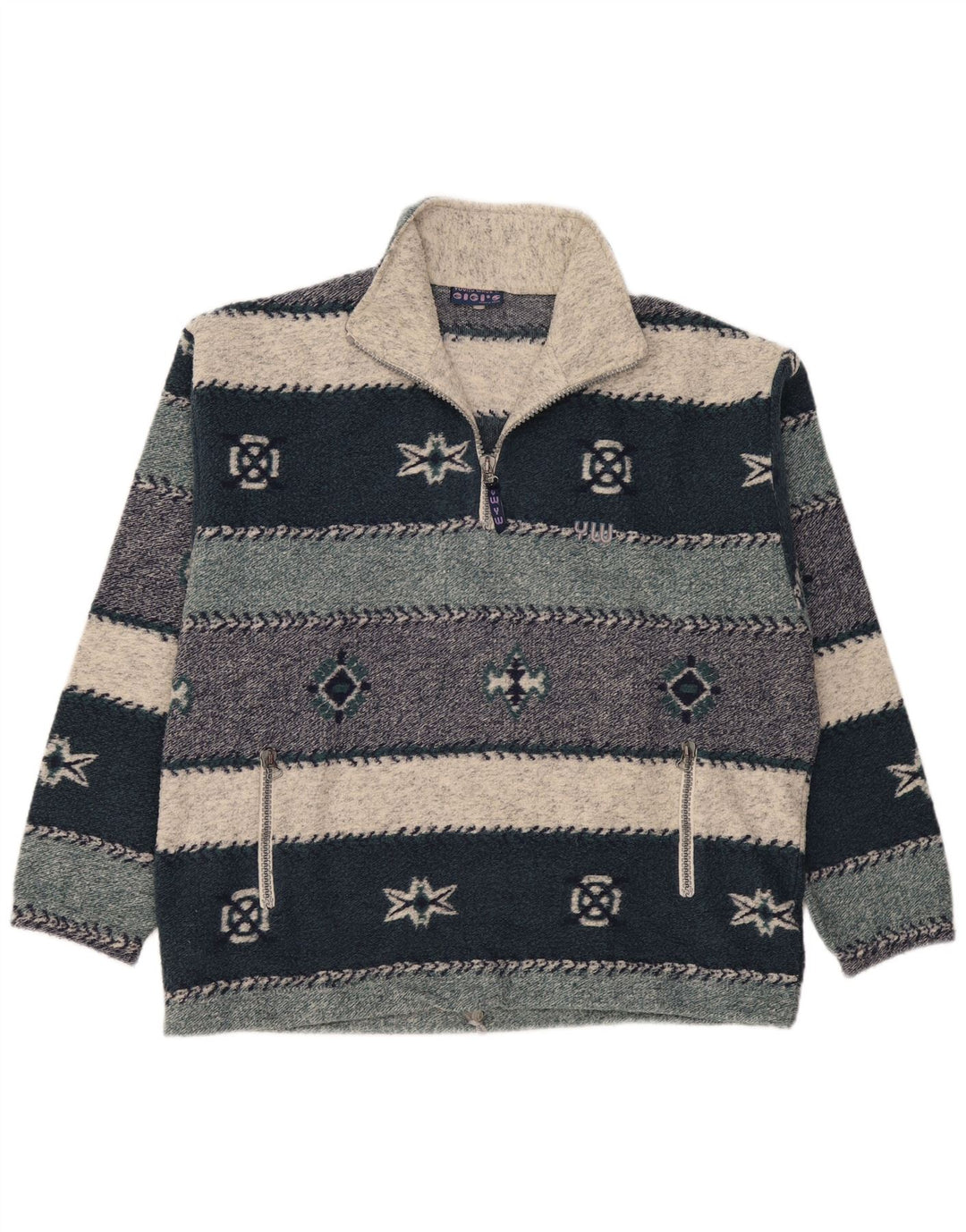 Gigi's Herren-Pullover mit Reißverschluss am Hals, 2XL, mehrfarbig, Fair Isle