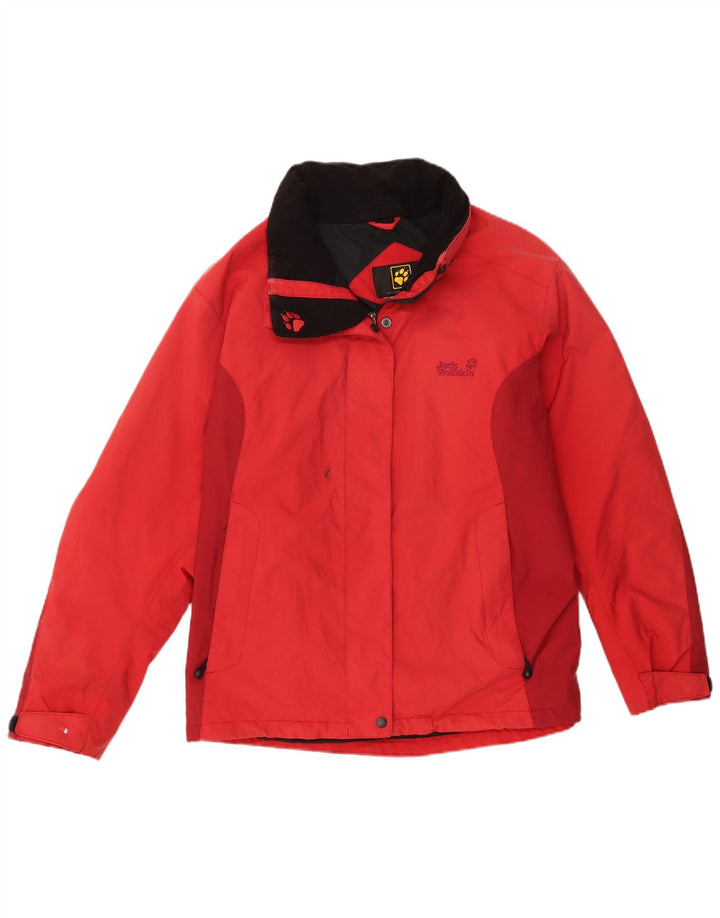 Jack Wolfskin Damen Regenjacke UK 14 Large Rot Polyamid