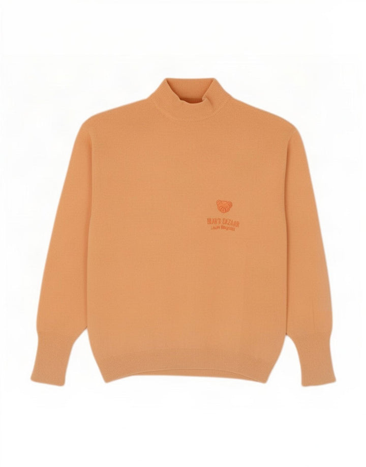 Vintage Damen Rollkragenpullover Pullover IT 44 Mittelorange Wolle