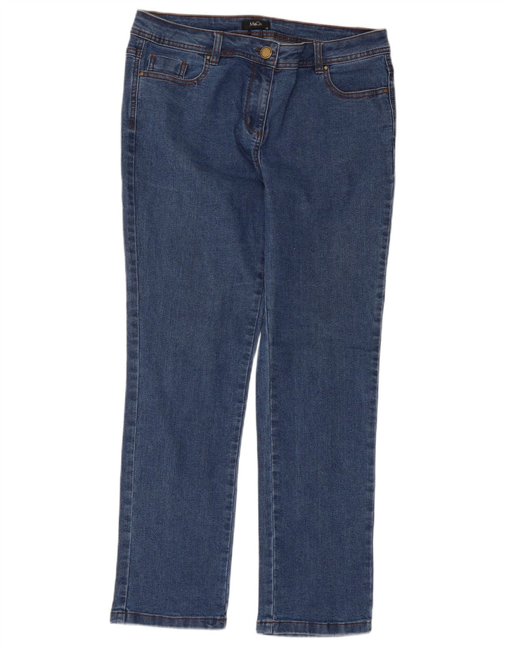 M&Co Damen Slim Jeans UK 12 Medium W34 L28 Blaue Baumwolle