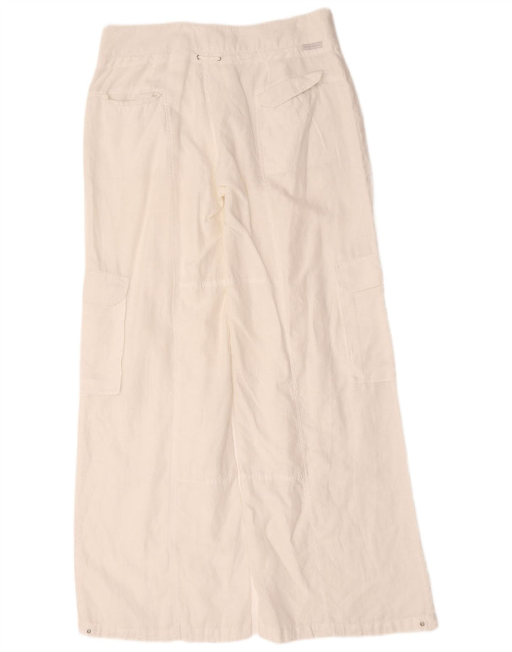 Calvin Klein Damen Cargohose mit weitem Bein, W36 L34, Weiß